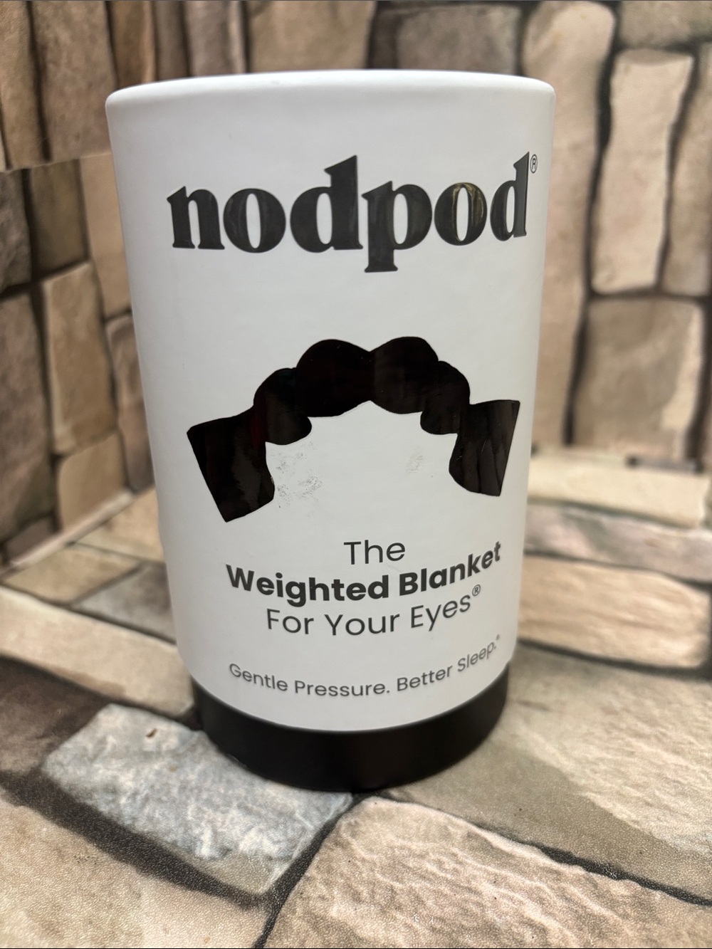 nodpod White and Black Weighted Eye Mask - Gentle Pressure Sleep Aid